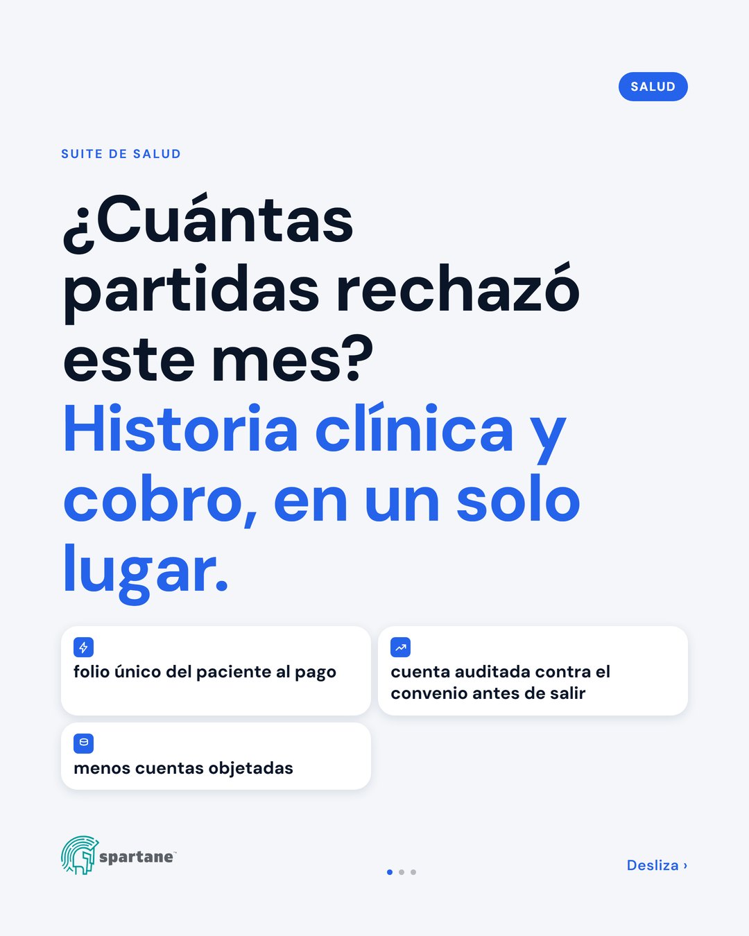 Imagen de un hospital con una flecha indicando el flujo de información desde la historia clínica hasta el departamento de cobranza.
