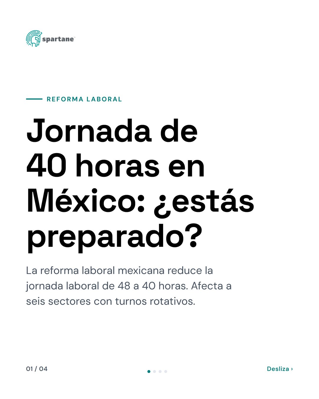 Imagen de un calendario con una marca de cambio en la jornada laboral, fondo gris oscuro con texto blanco destacado.