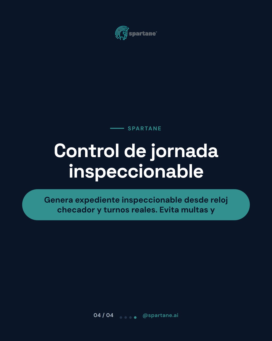 Logo de Spartane junto con un sistema de control de horas en una pantalla digital, mostrando un informe verificado.
